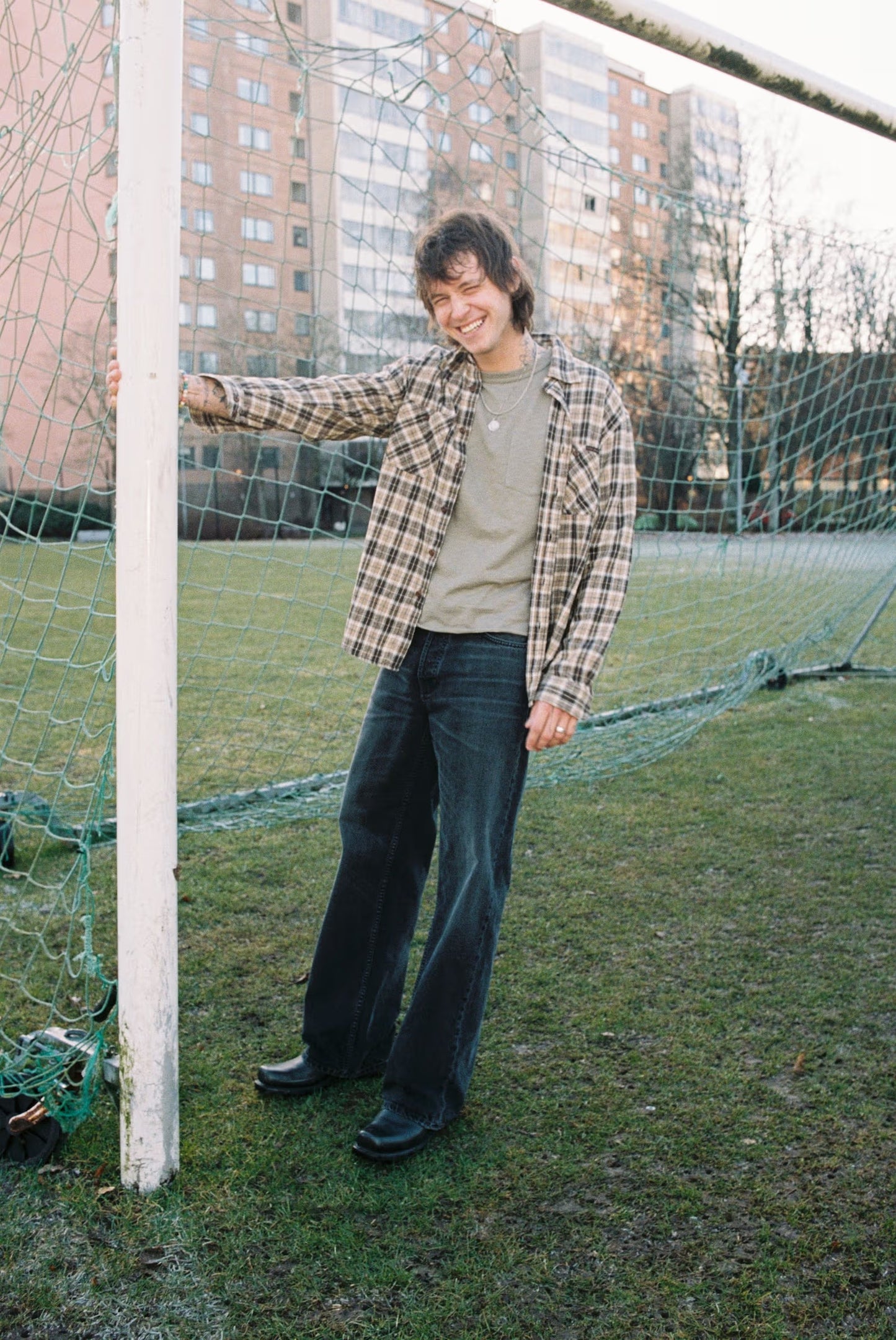 Julian Worker Shirt, Farmer Check Brown