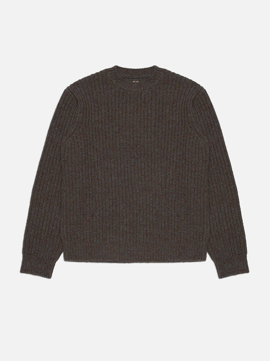 August Chunky Crew Neck Knit Brown, Nudie Jeans, Såininorden