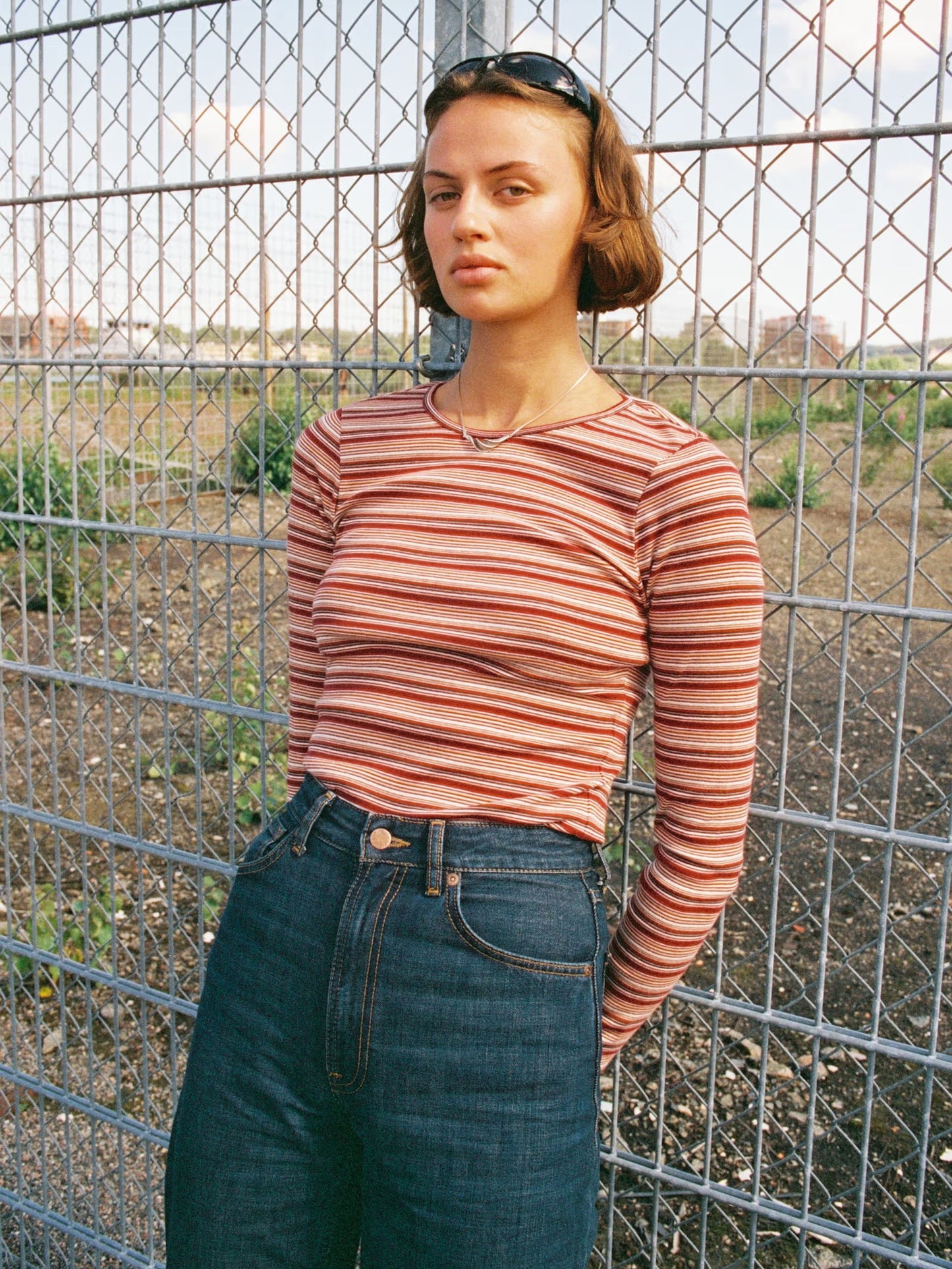 Jessy LS T-Shirt Striped Rib, Wine