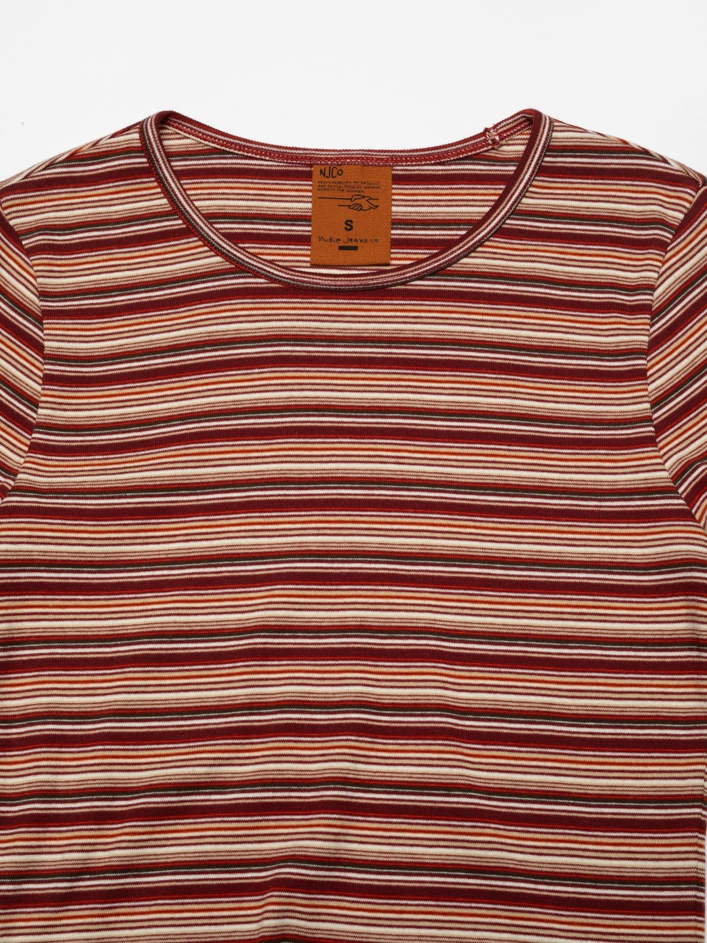 Jessy LS T-Shirt Striped Rib, Wine