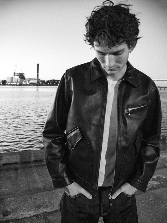 Blake Zip Jacket Leather Black, Nudie Jeans, Såininorden