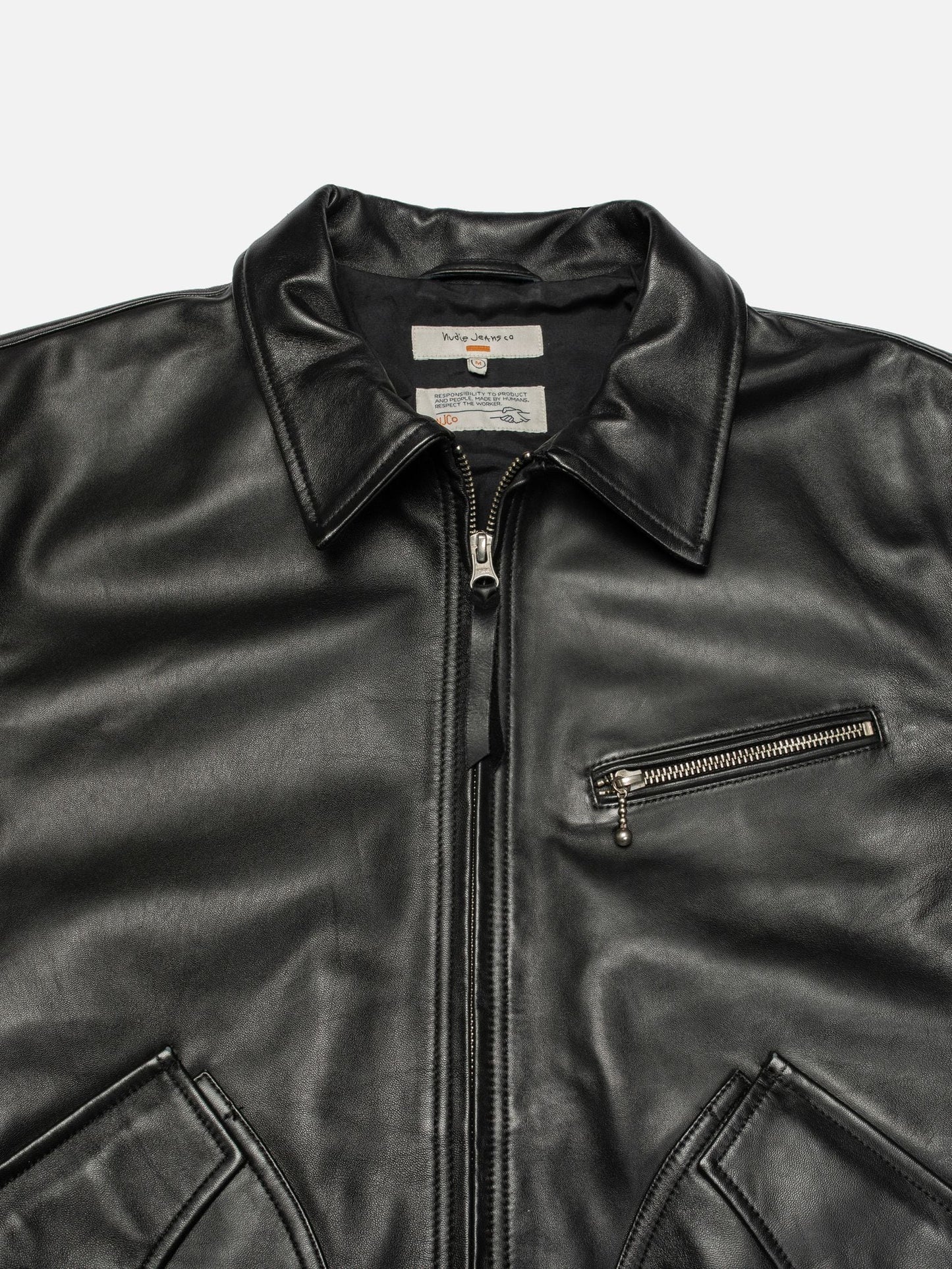 Blake Zip Jacket Leather, Black