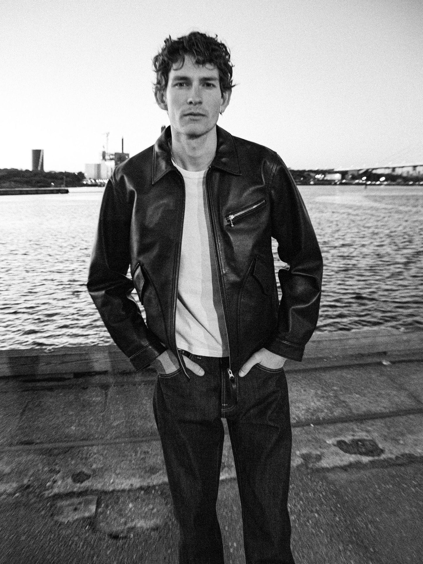 Blake Zip Jacket Leather, Black
