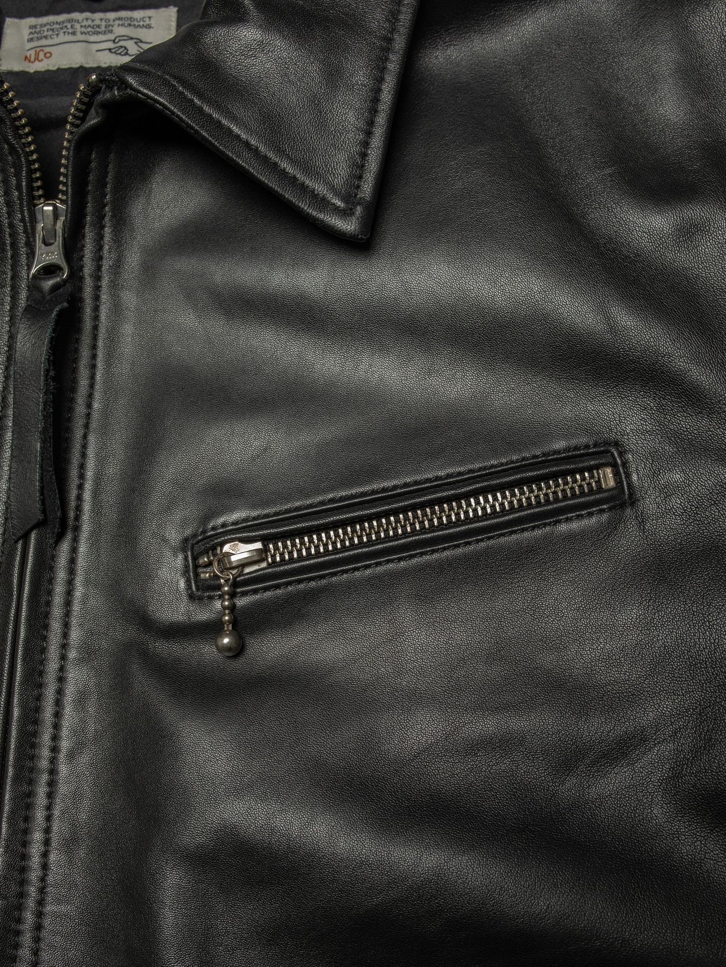 Blake Zip Jacket Leather, Black