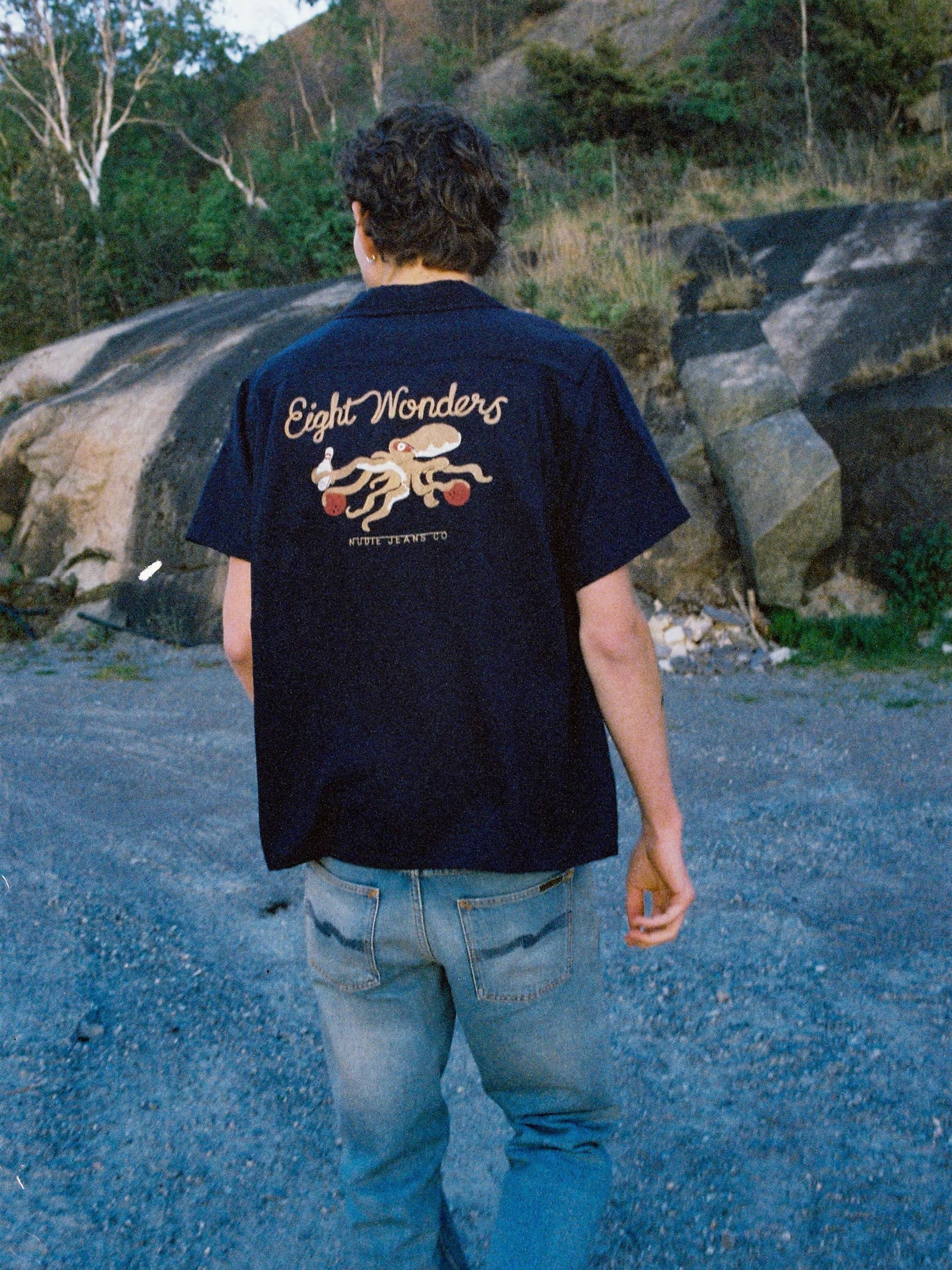 Arthur Bowling Shirt 8 Wonders Navy, Nudie, Såininorden