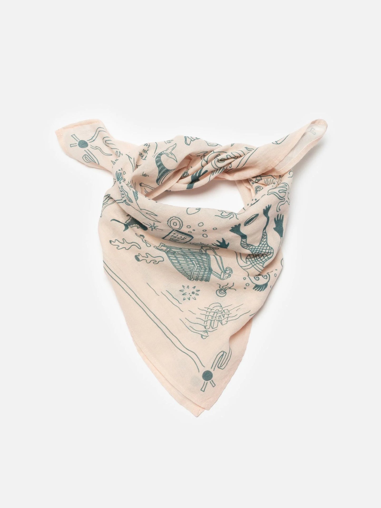 Ingrid Bandana Deep Sea Doodles Pink, Nudie Jeans, Såininorden