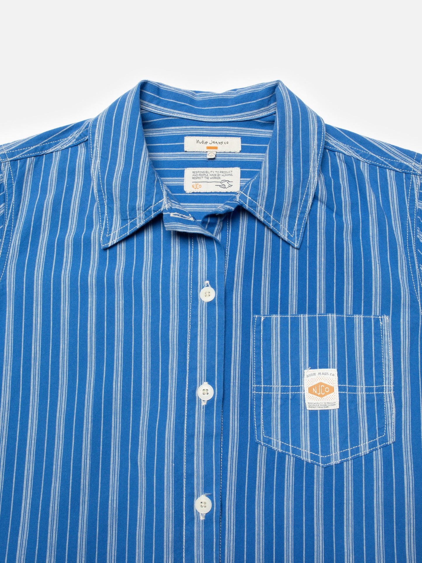 Danielle Dress, Striped Blue/Offwhite