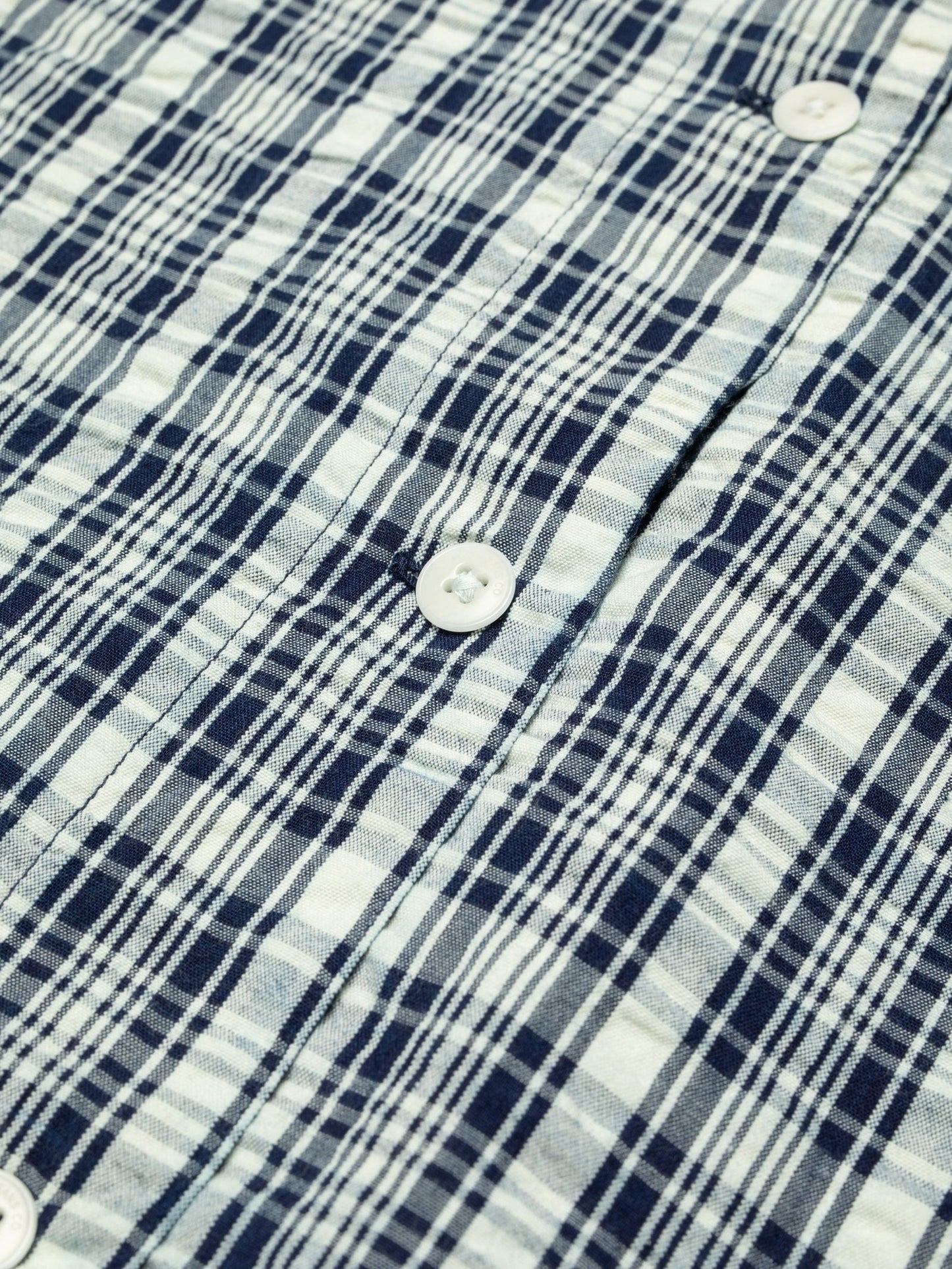 Jutta Shirt Indigo Seersucker, Blue/Offwhite