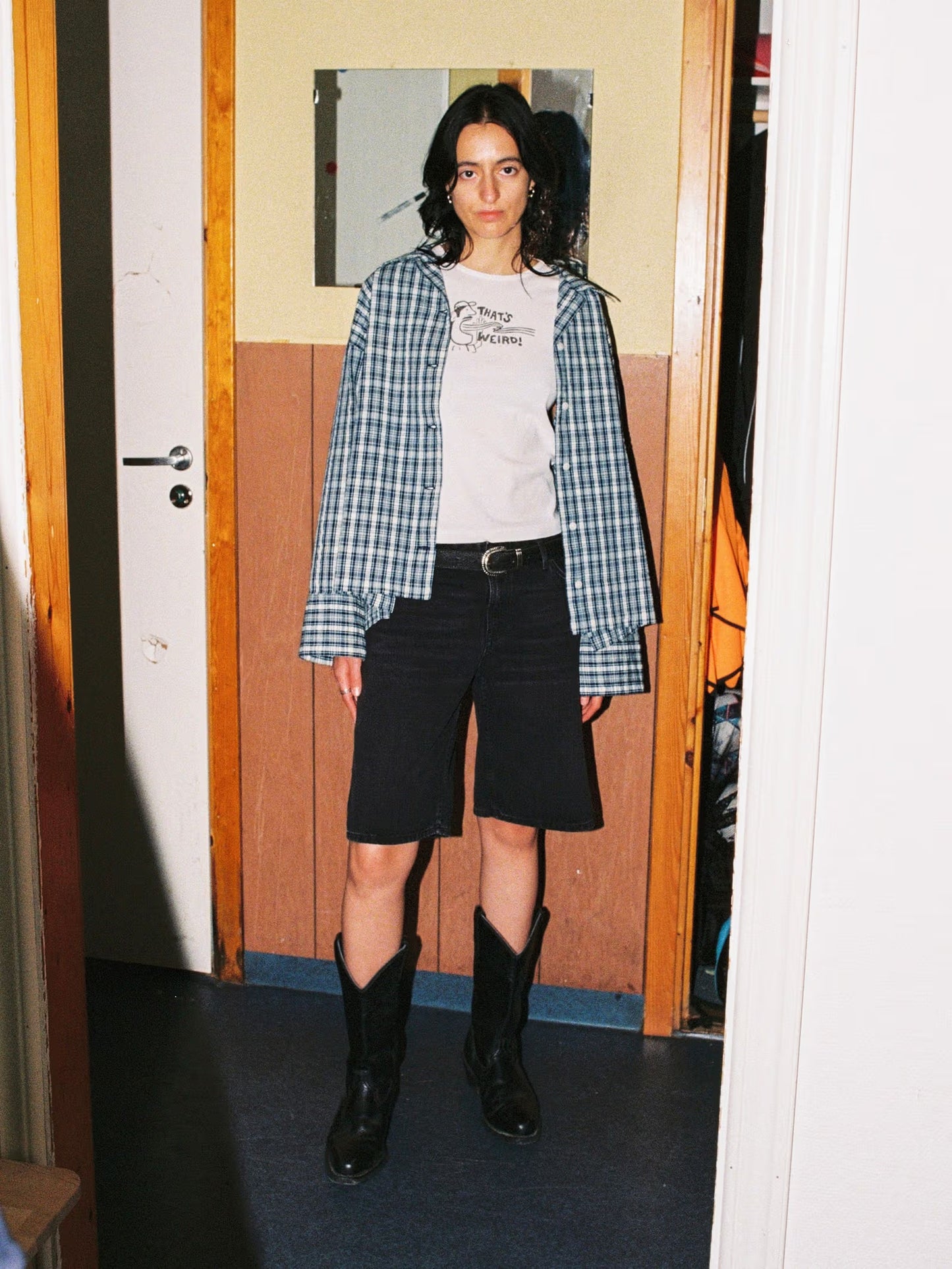 Jutta Shirt Indigo Seersucker, Blue/Offwhite