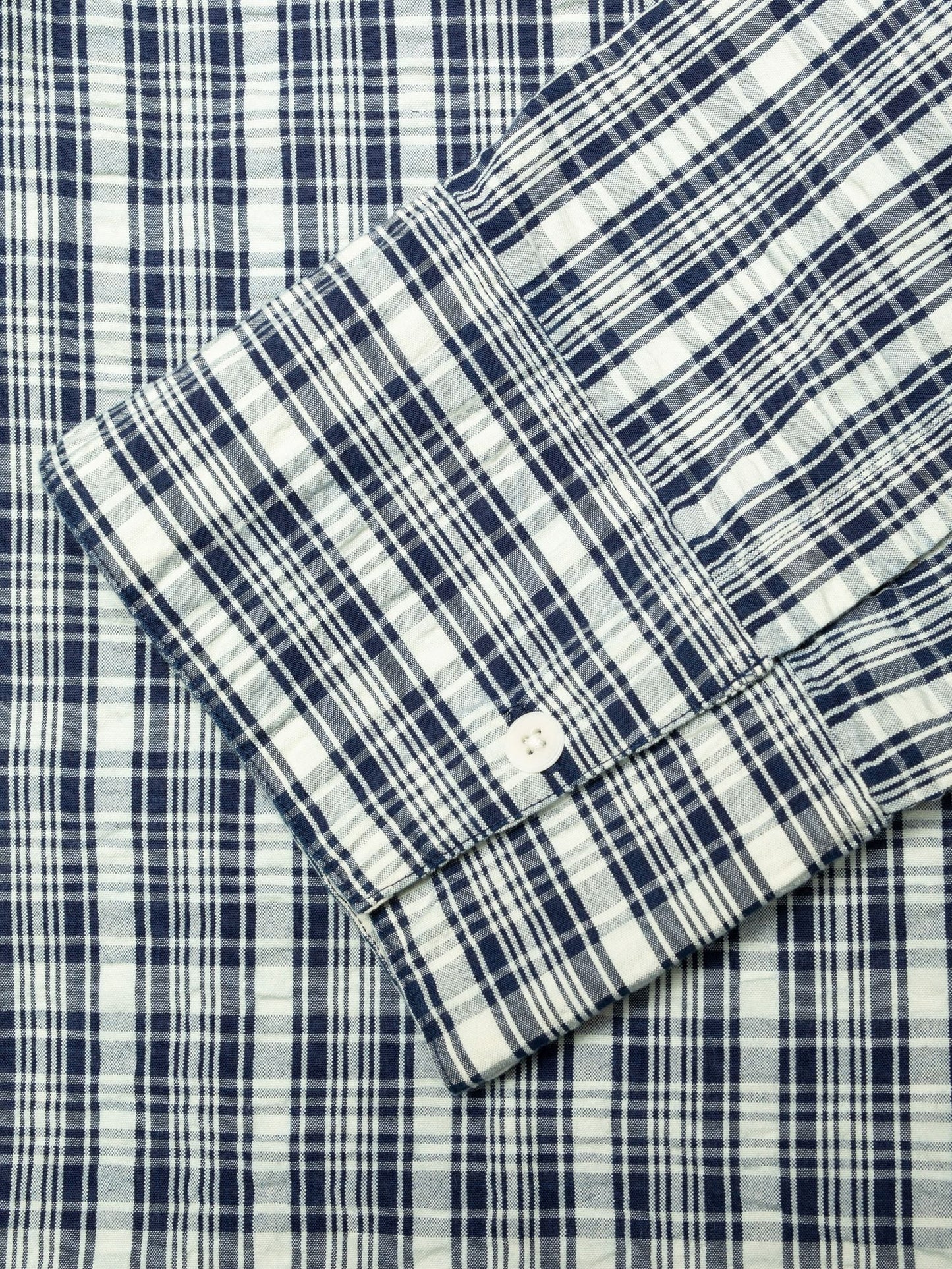 Jutta Shirt Indigo Seersucker, Blue/Offwhite
