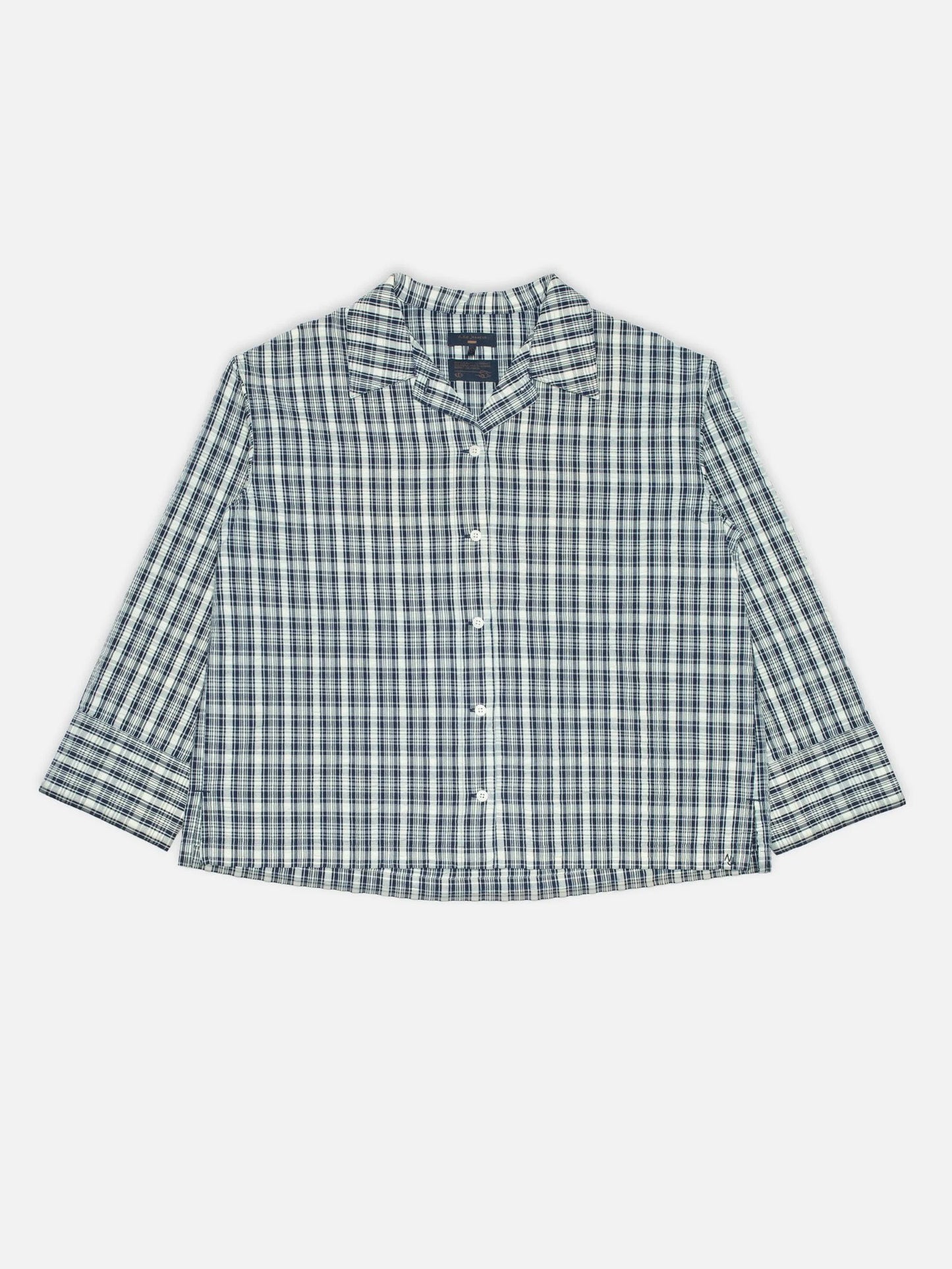 Jutta Shirt Indigo Seersucker Blue/Offwhite, Nudie Jeans, Såininorden