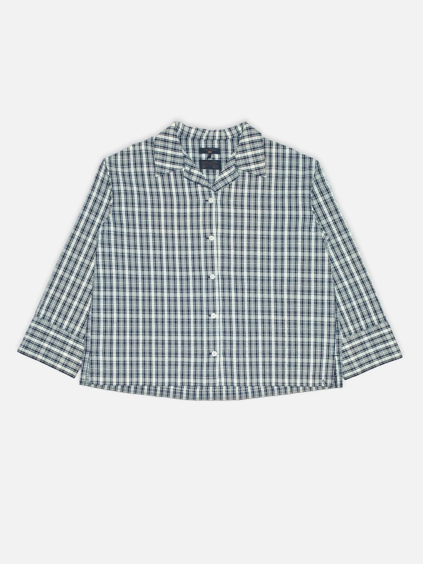 Jutta Shirt Indigo Seersucker Blue/Offwhite, Nudie Jeans, Såininorden