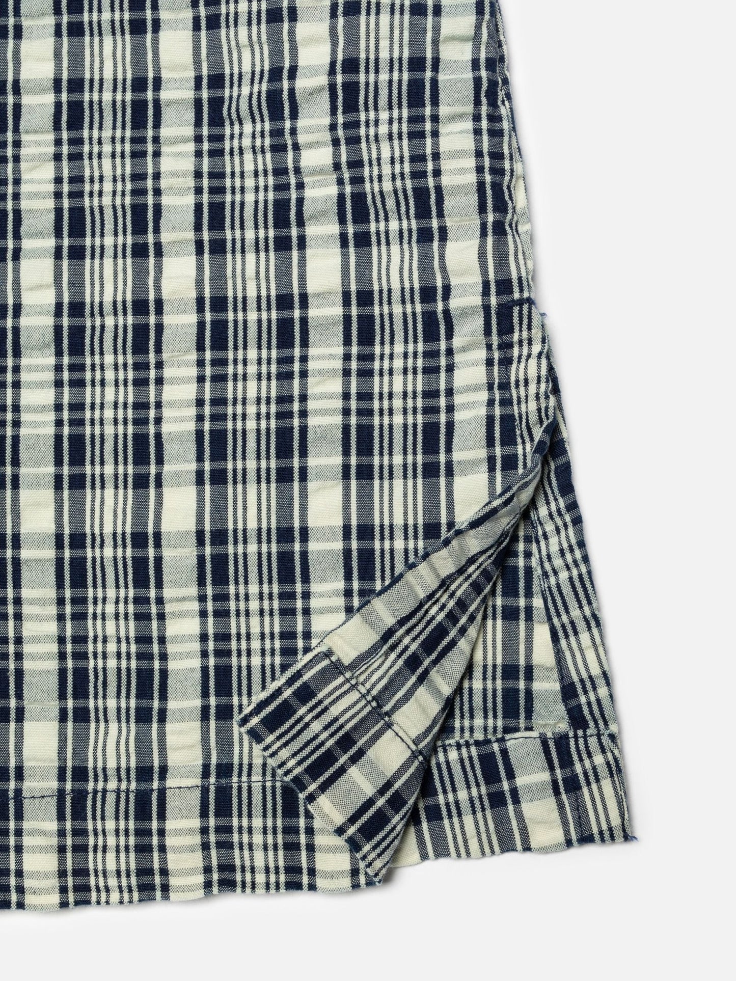 Ronja Dress Indigo Seersucker, Blue/Offwhite