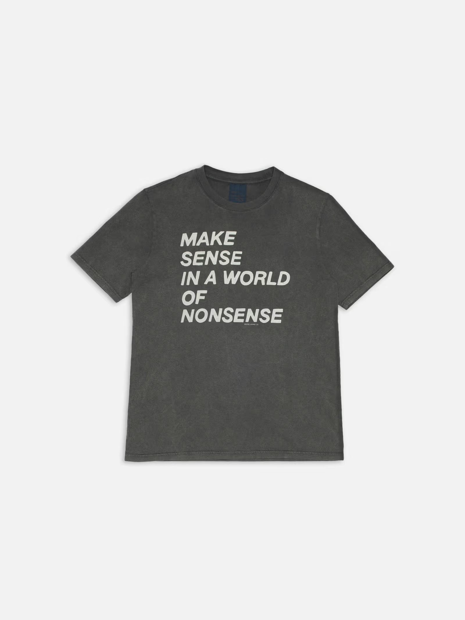 Joni T-shirt Make Sense Antracite, Nudie Jeans, Såininorden