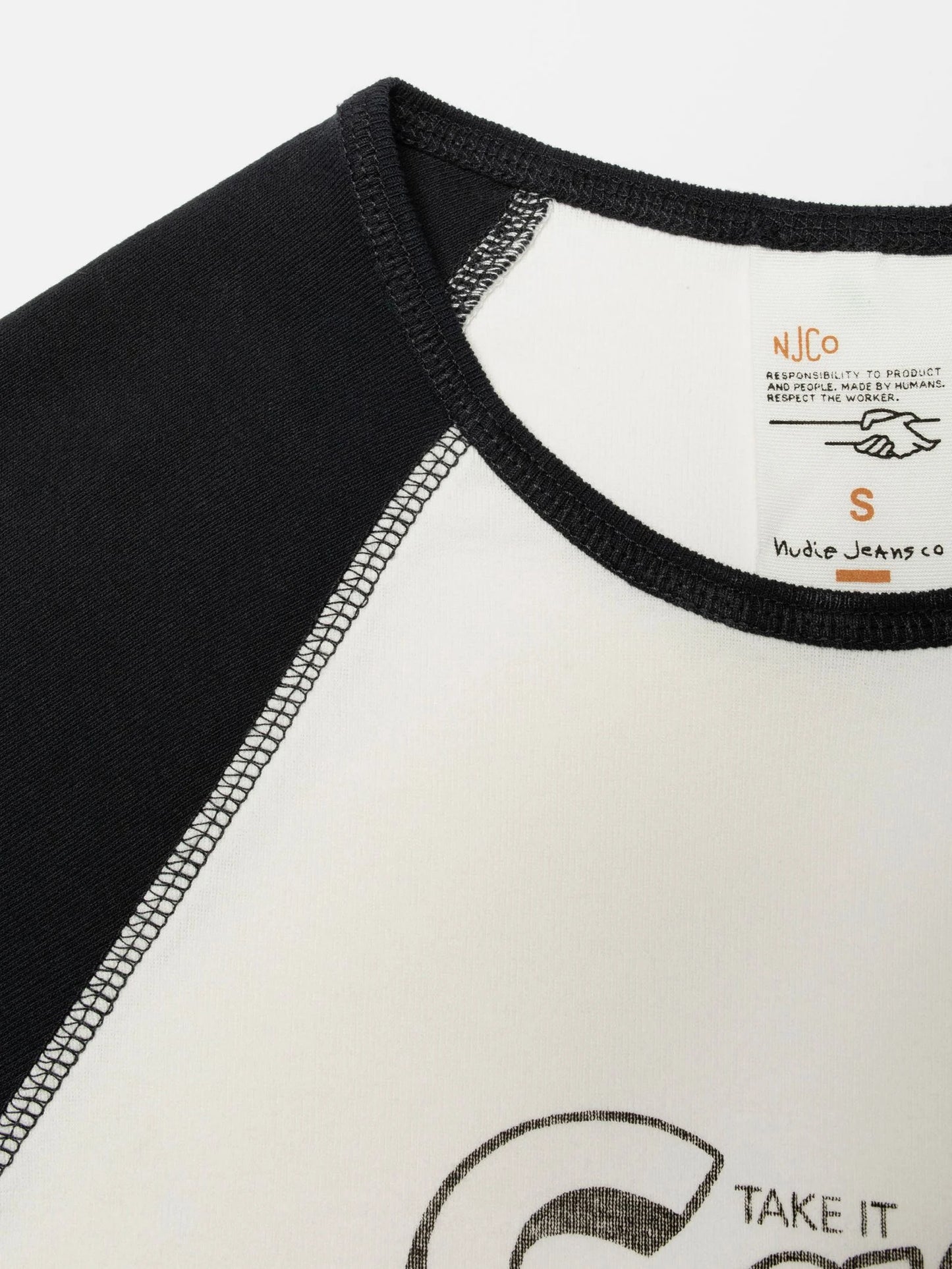 Eve T-shirt Take It Easy, Offwhite/Black