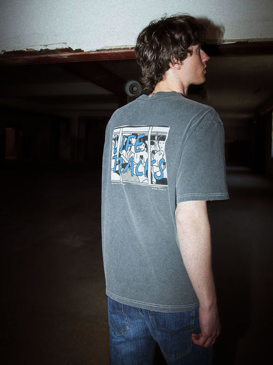 Koffe T-shirt Lifetracks III Antracite, Nudie, Såininorden