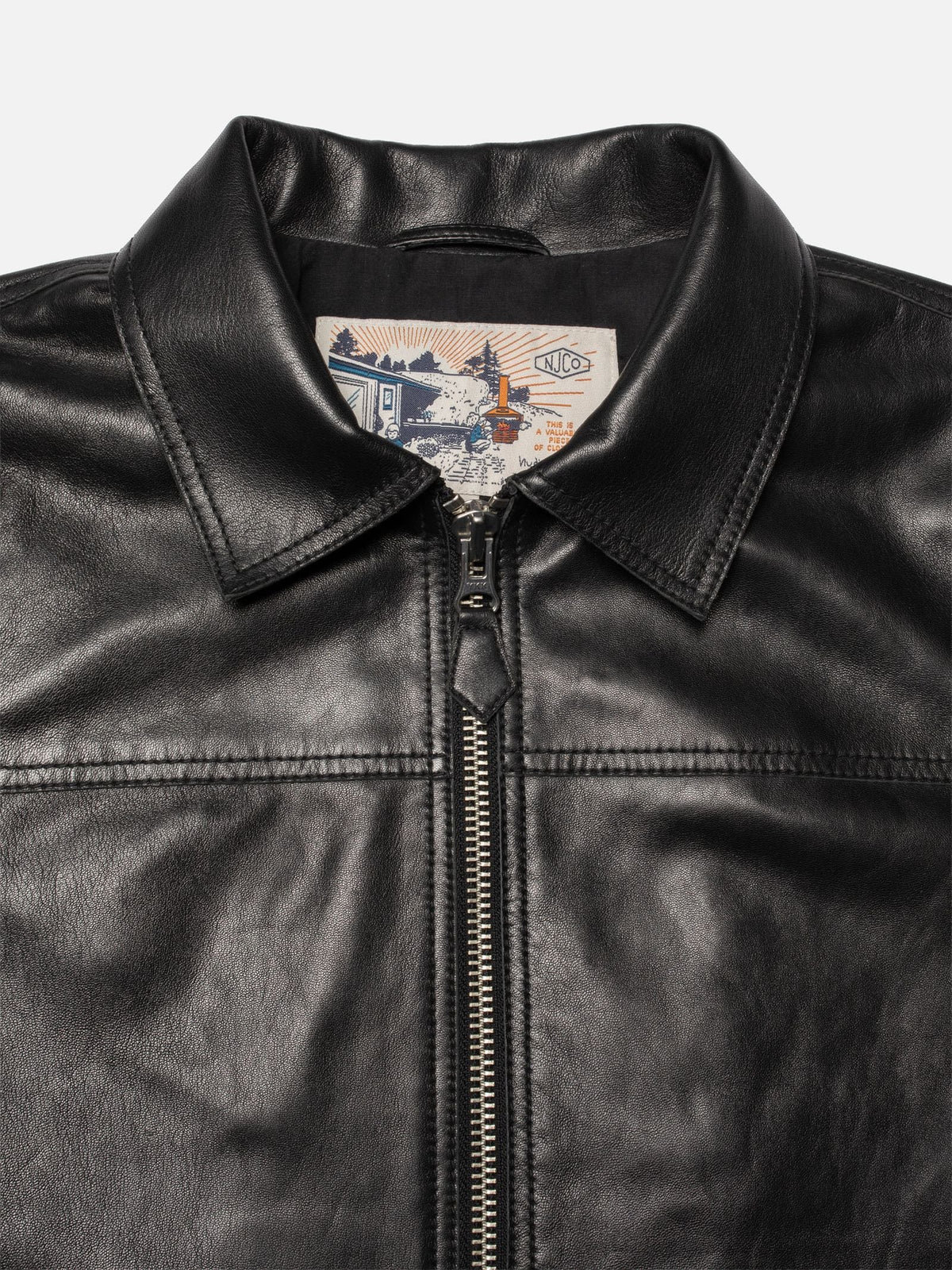 Anja Zip Jacket Leather, Black