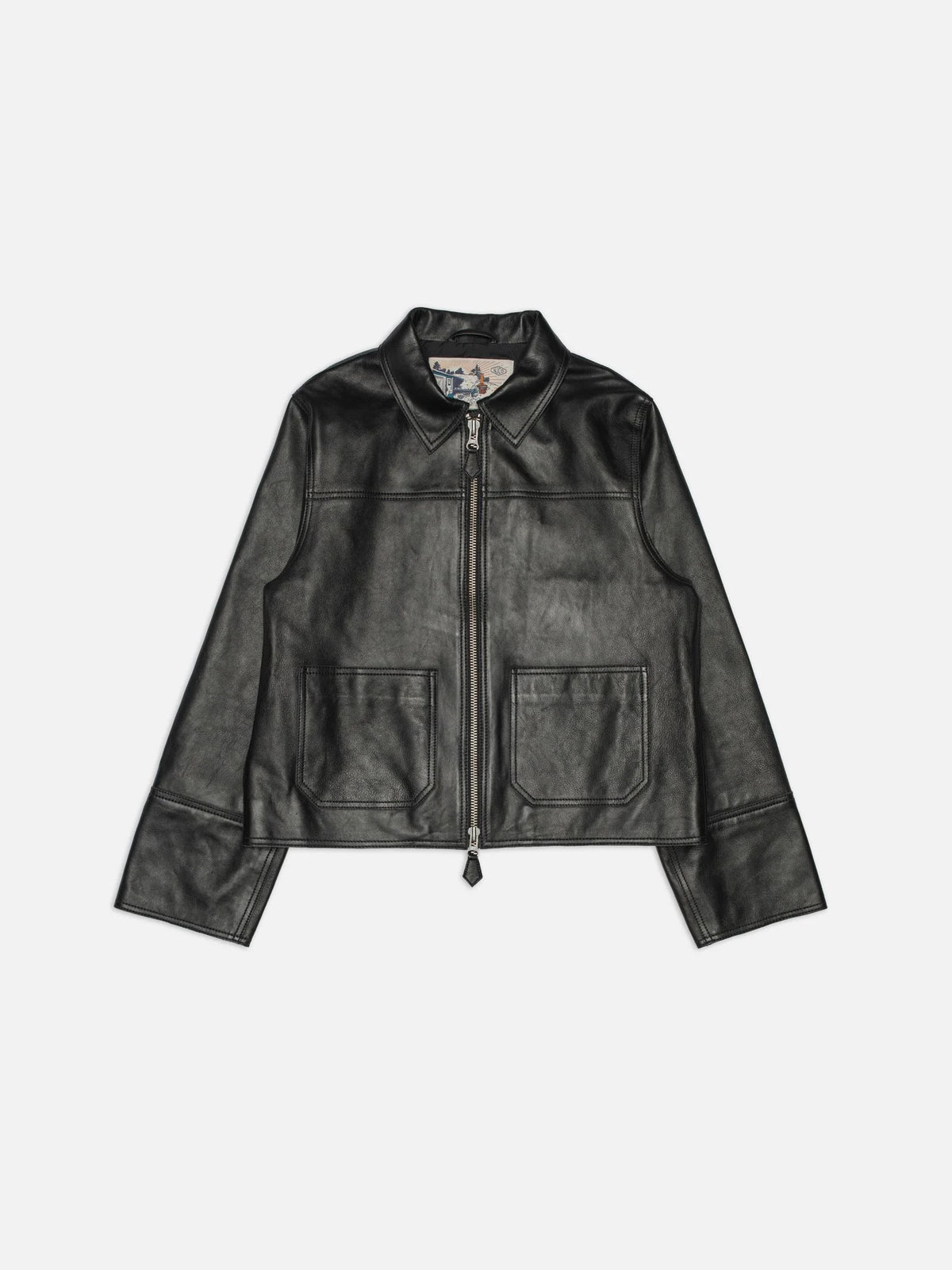 Anja Zip Jacket Leather Black, Nudie Jeans