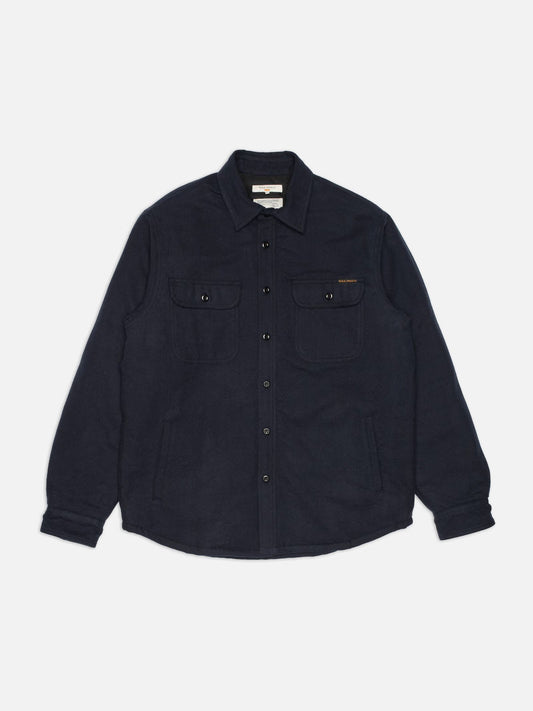 Glenn Padded Shirt Flannel Blueberry, Nudie, Såininorden
