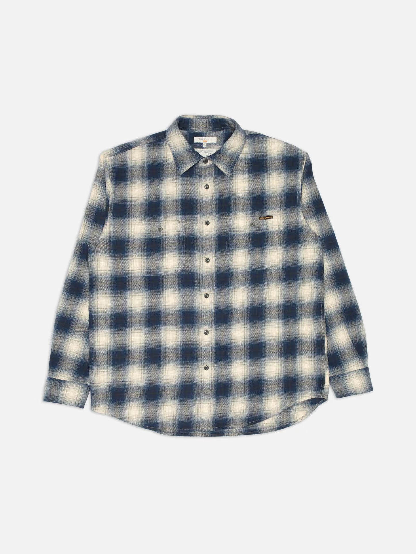 Julian Worker Shirt Checked Blue, Nudie