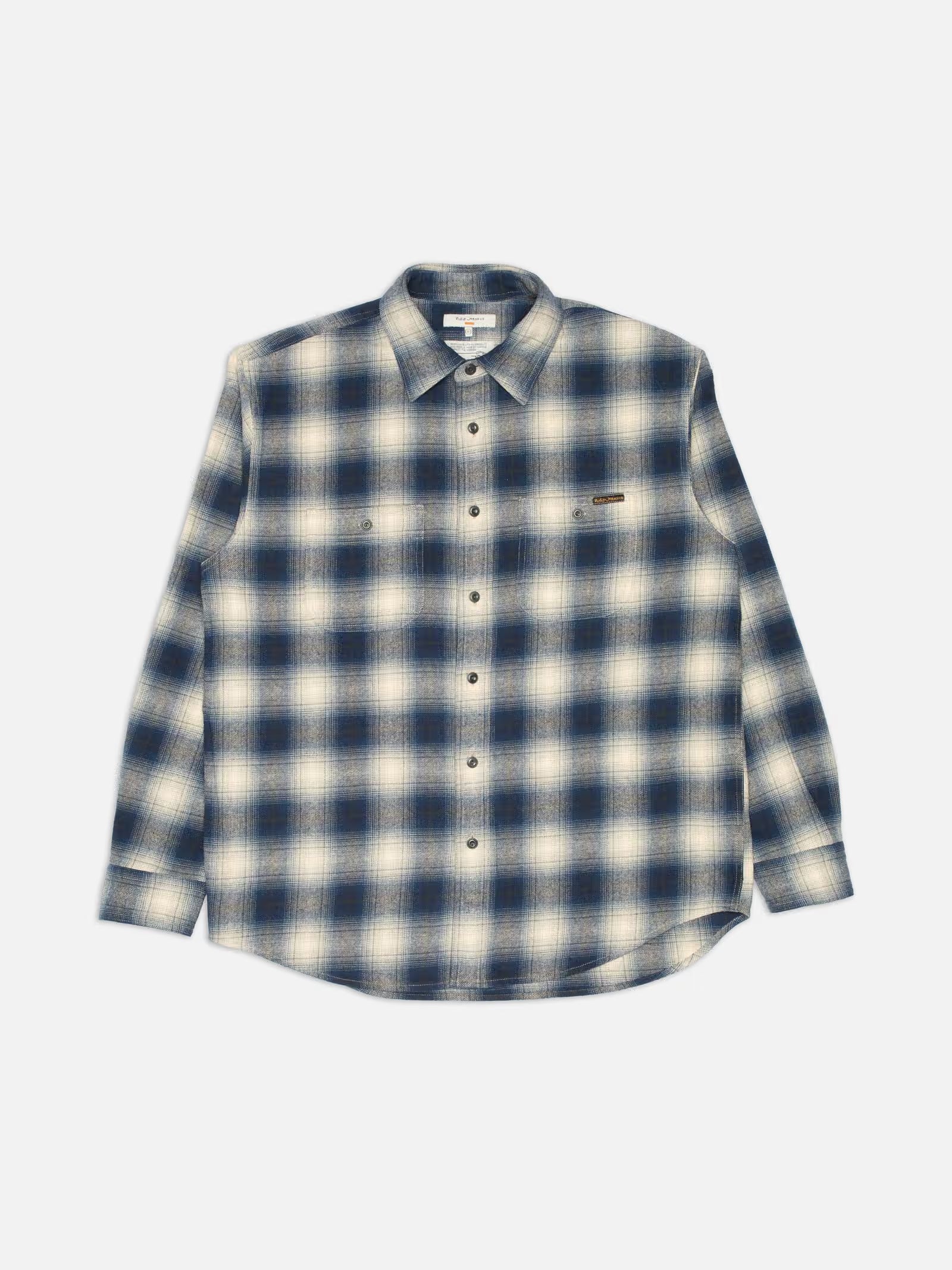 Julian Worker Shirt Checked Blue, Nudie
