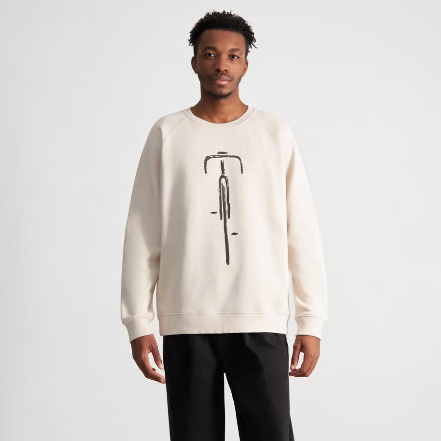 Sweatshirt Malmoe Bike Front, Oat White