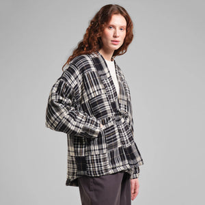 Jacket Sickla Flannel Patchwork, Black