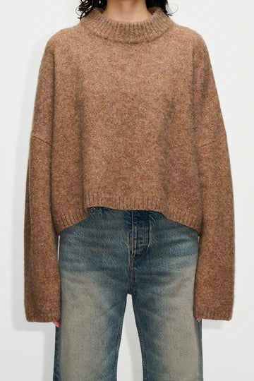 Aperto Turtle Sweater, Beige Orange Melange