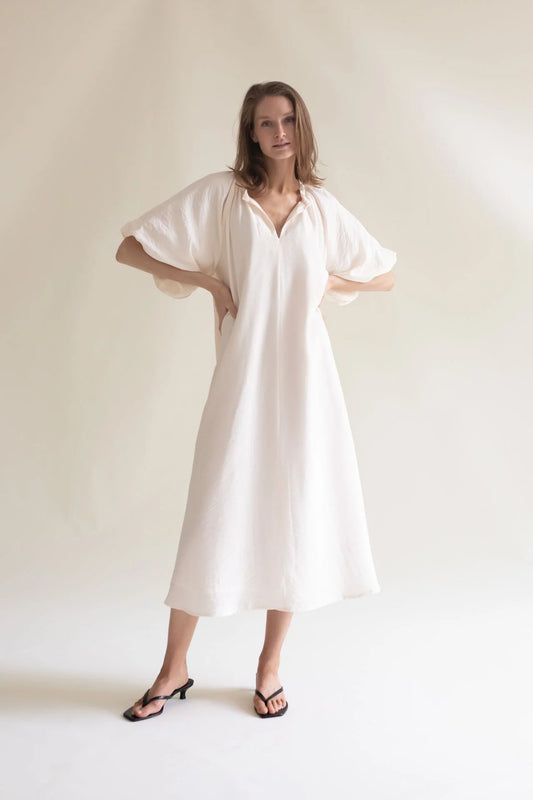 Balloon Sleeve Dress Creme, Gauhar Helsinki, Såininorden