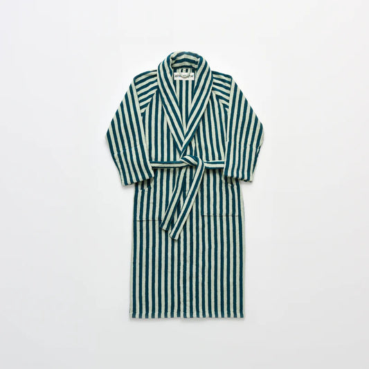 Naram Bathrobe, Seafoam & Deep Teal