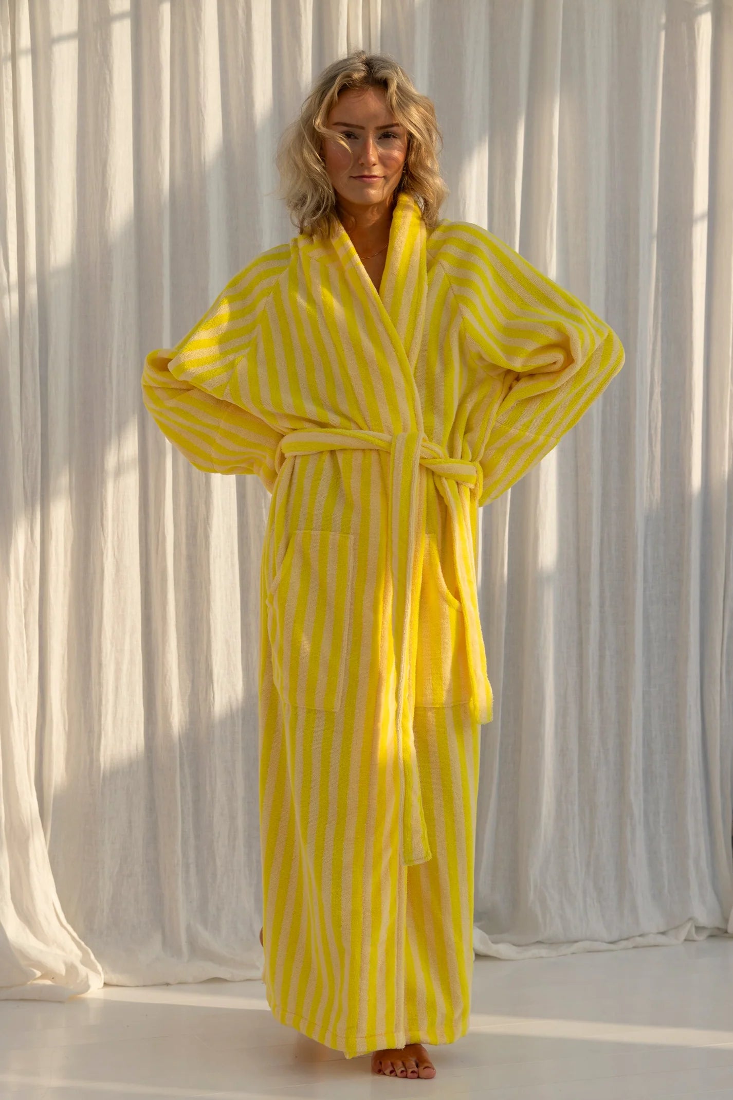 Naram Bathrobe, Pristine & Neon Yellow