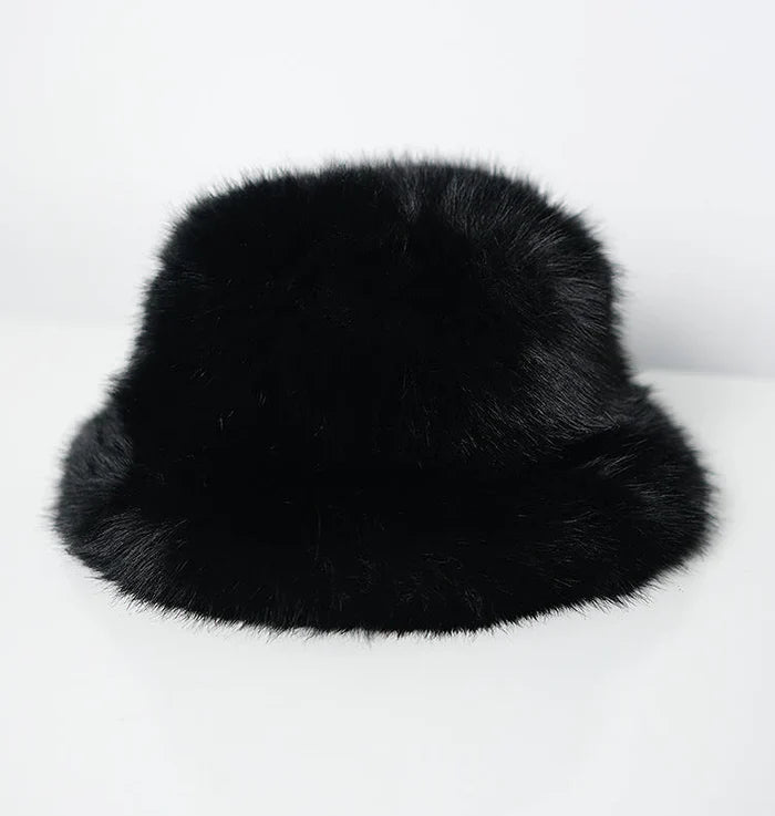 Camilla Faux Fur Hat Black 