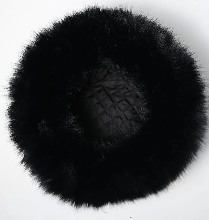Camilla Faux Fur Hat, Black