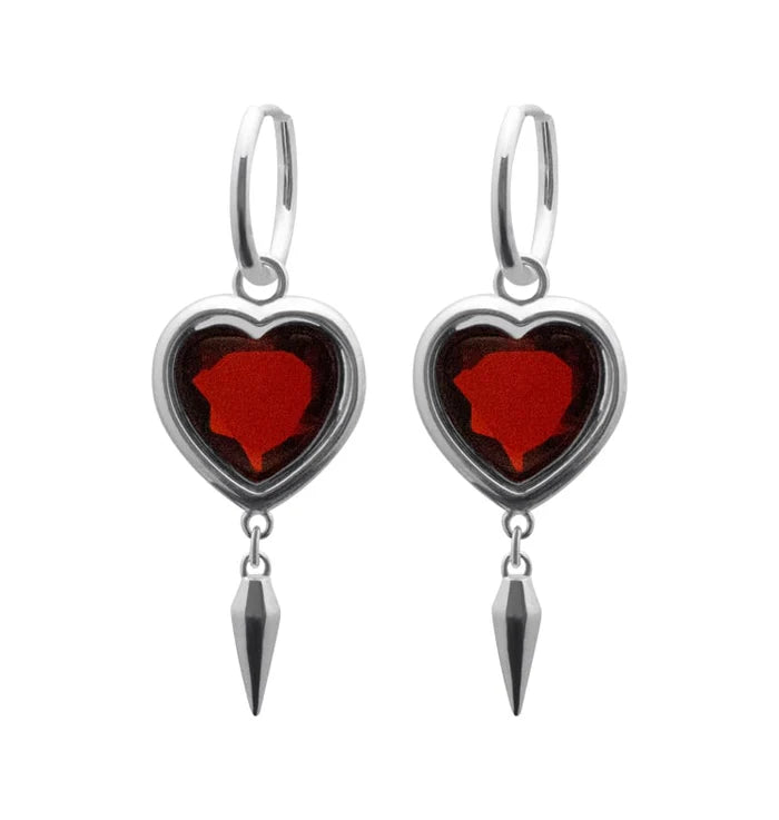 Claw Heart Big Örhängen, Silver