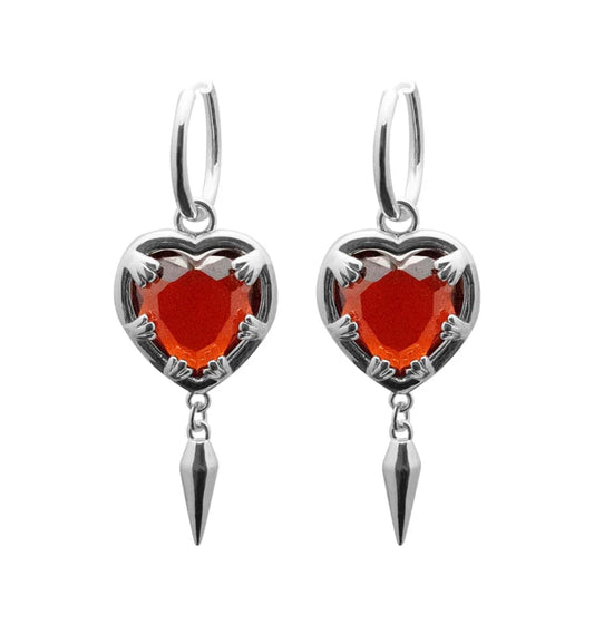 Claw Heart Big Örhängen Silver