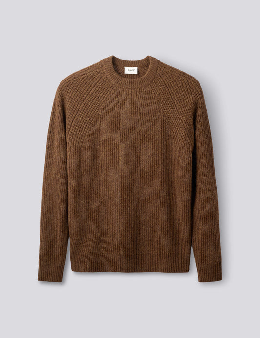 Delta Wool Rib Knit Wood Melange, Forét