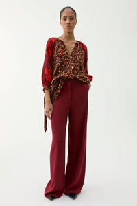 Sini Double Crepe Pants, Burnt Umber