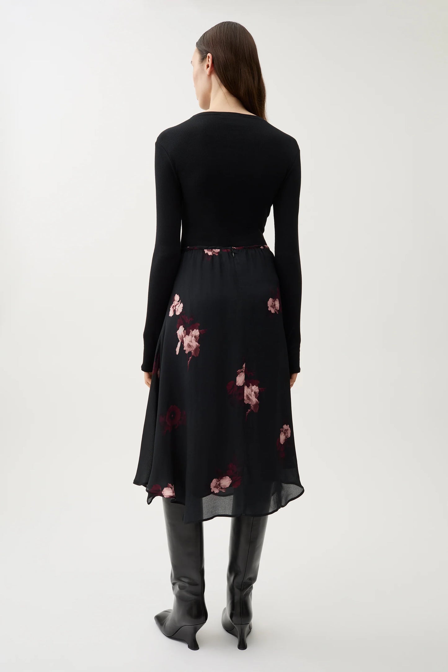 Amalia Bouquet Skirt, Wine/Black