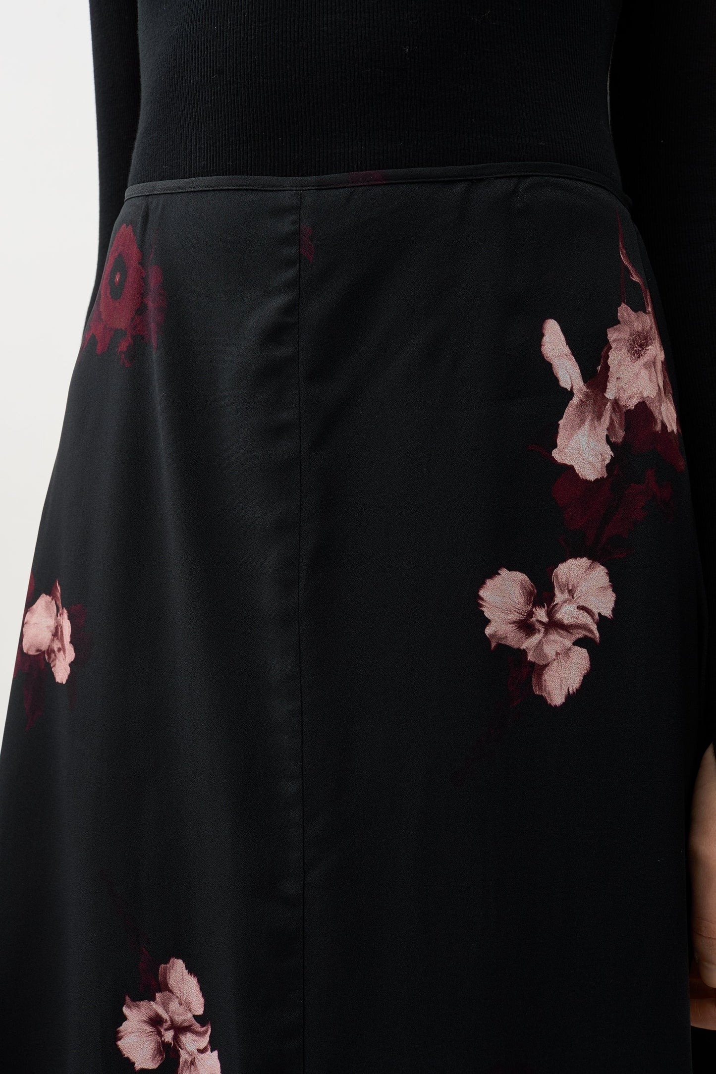 Amalia Bouquet Skirt, Wine/Black