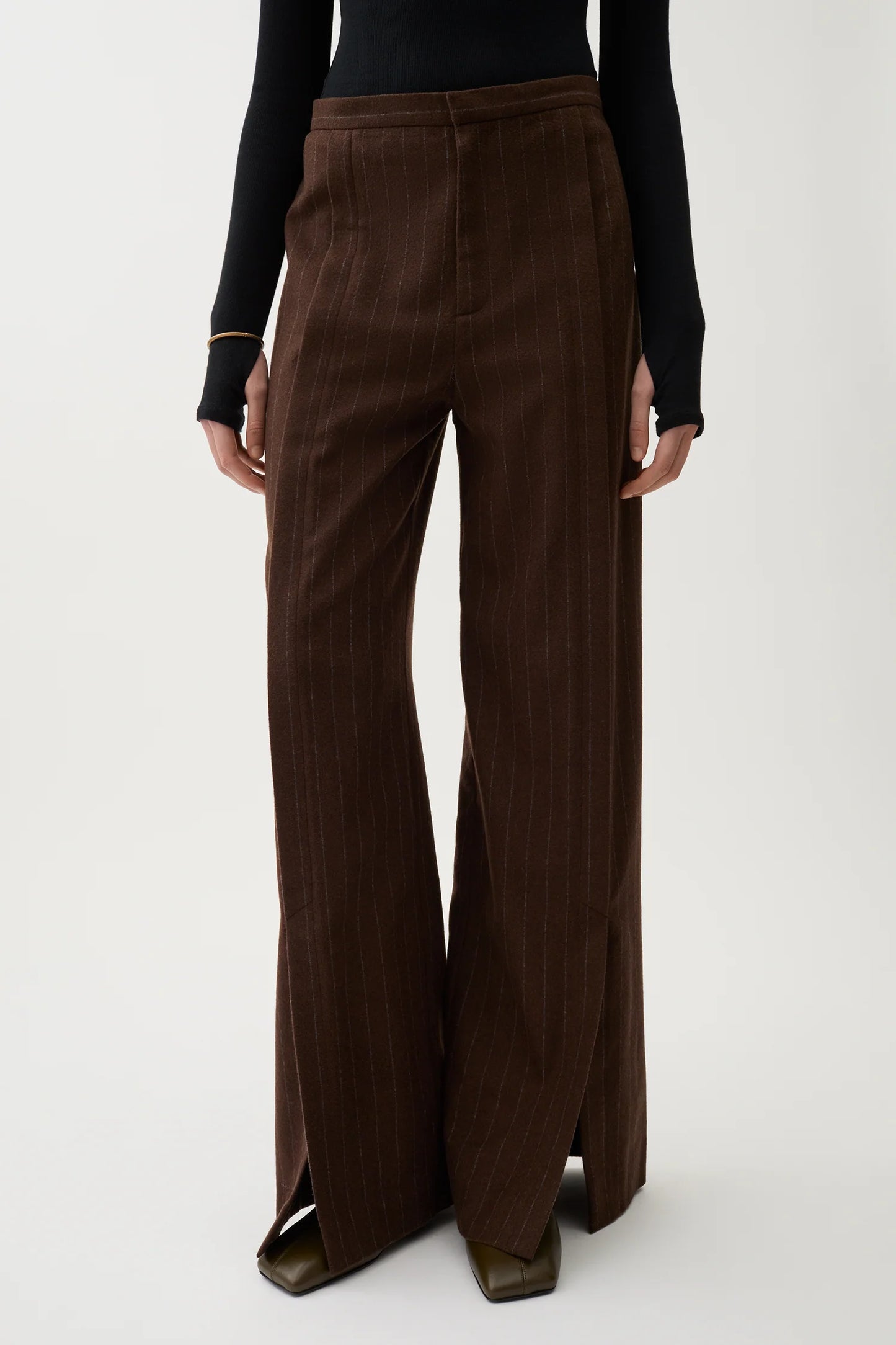 Rubin Pinstripe Pants, Chicory Coffee