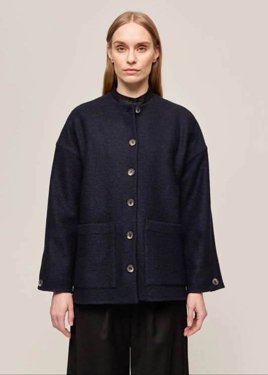 Iman Wool Coat Dark Navy
