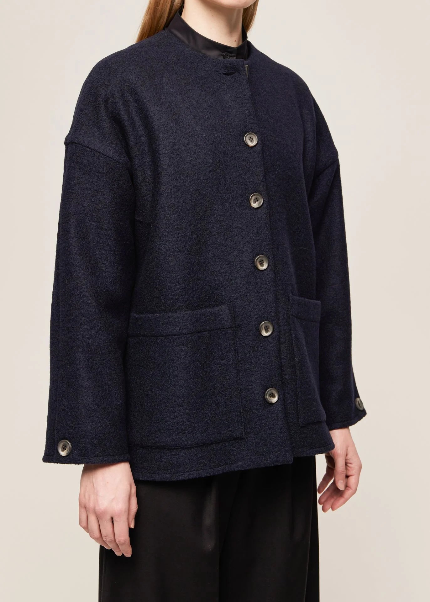 Iman Wool Coat, Dark Navy