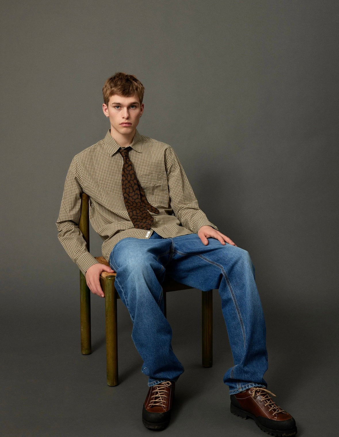 Maple Poplin Shirt, Army/Cloud