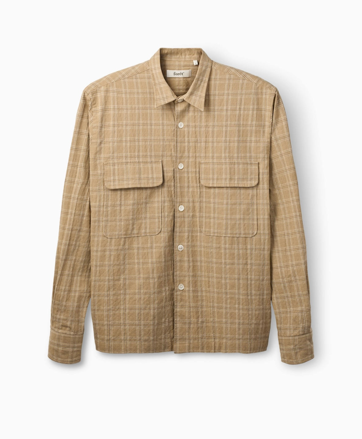 Lunar Relaxed Fit Textured Overshirt Khaki Check, Forét, Såininorden