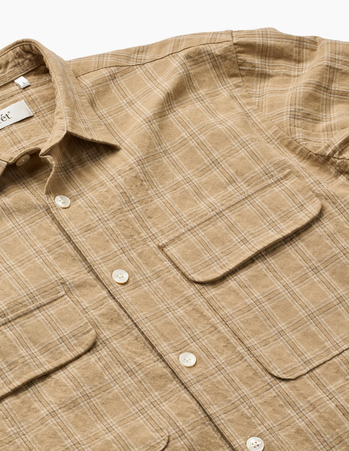 Lunar Relaxed Fit Textured Overshirt, Khaki Check