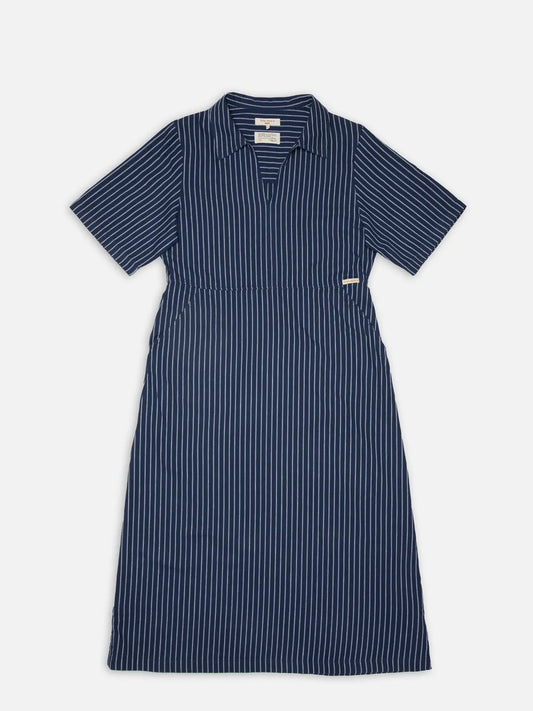 Ronja Open Collar Dress Blue