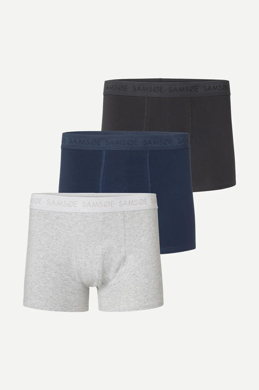 Trunk 3-Pack Black/Blue/Grey Mel