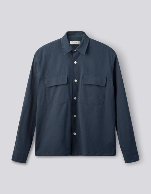 Lunar Relaxed Fit Textured Overshirt Navy, Forét, Såininorden