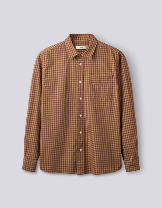 Ridge Flannel Check Shirt Rust Check, Forét, Såininorden