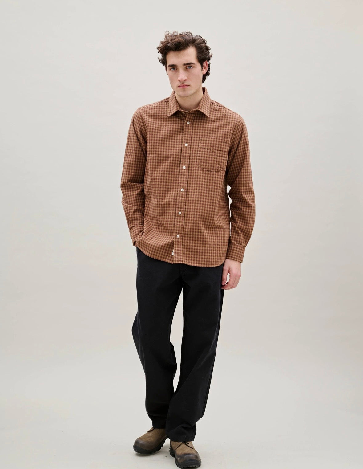 Ridge Flannel Check Shirt, Rust Check